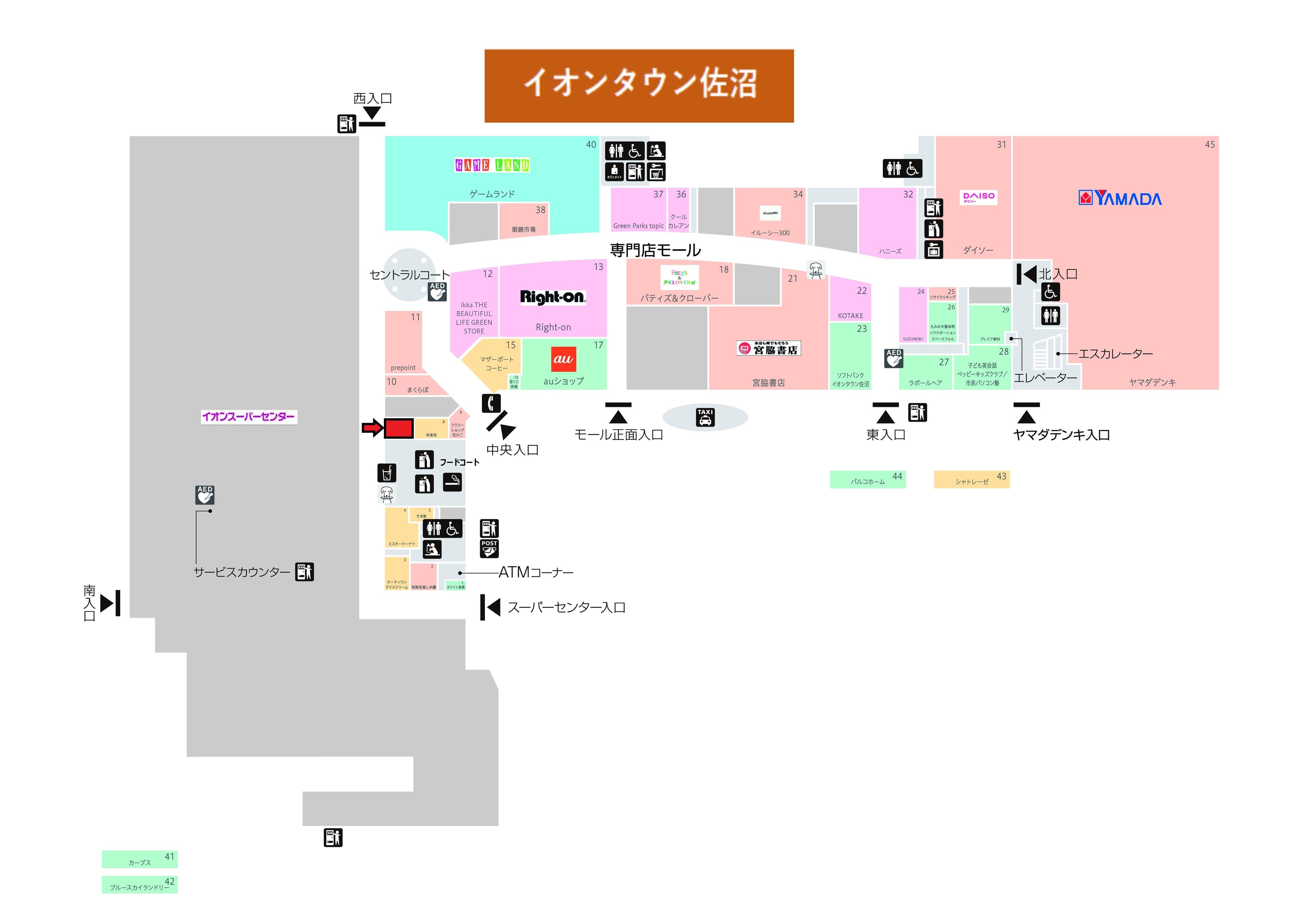 佐沼106(フードコート):10.89坪 飲食:フードコート (中華・和食・ファーストフード等)の図面・フロアマップ