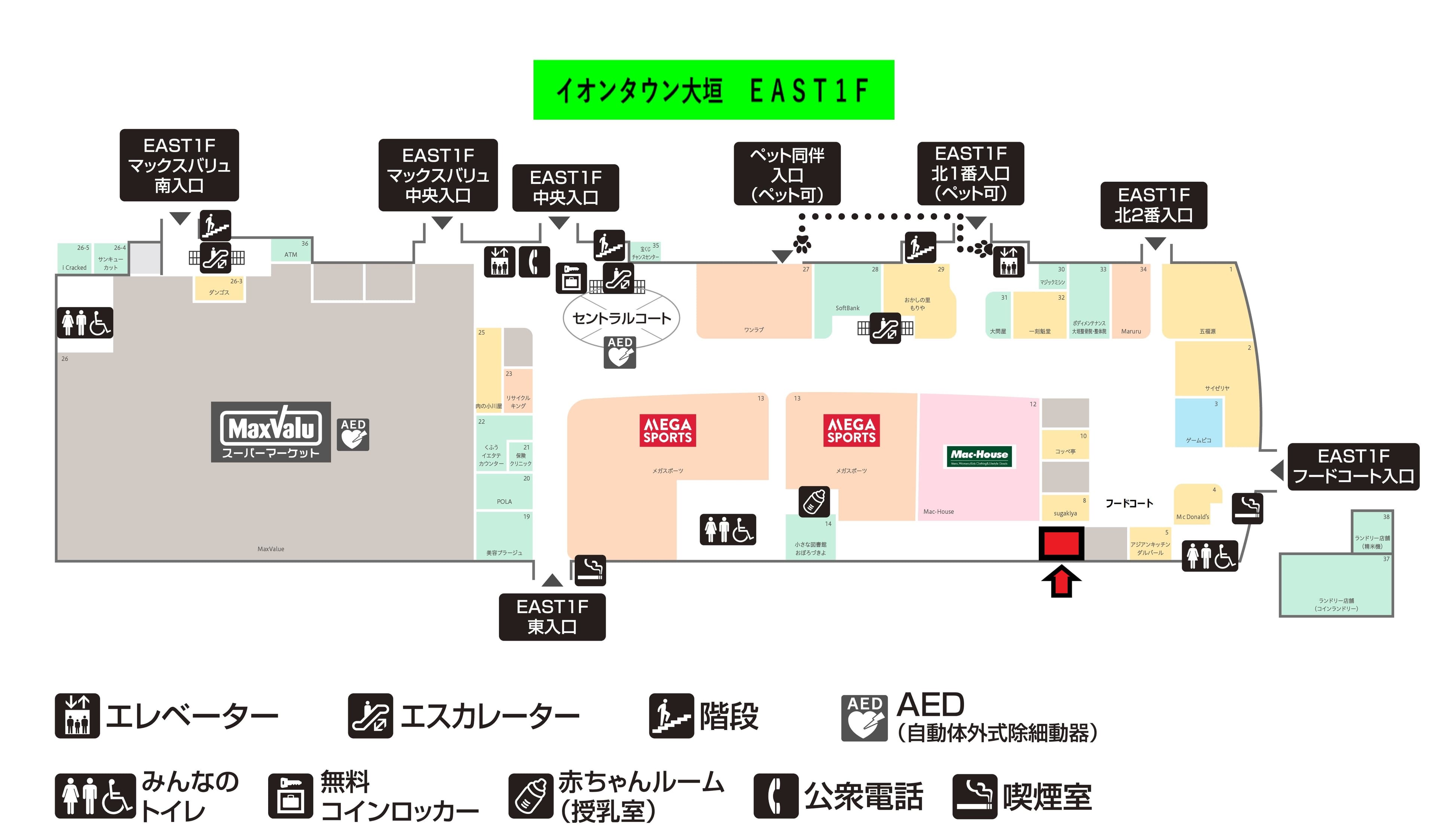 大垣112:12.37坪 飲食:フードコート(和食、洋食)の図面・フロアマップ