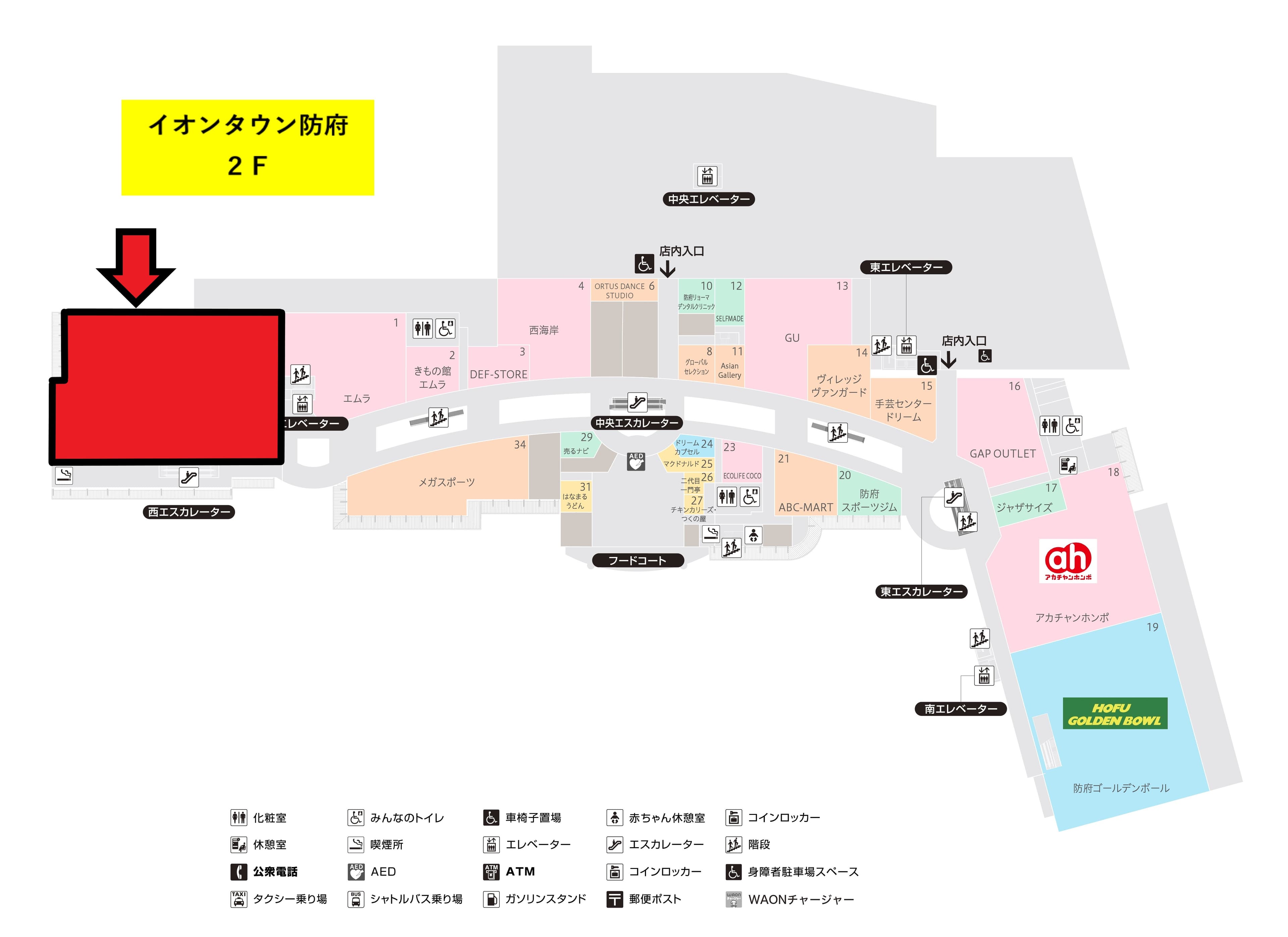 防府201-x:995.35坪 物販(実用衣料など)、リサイクル、サービスの図面・フロアマップ