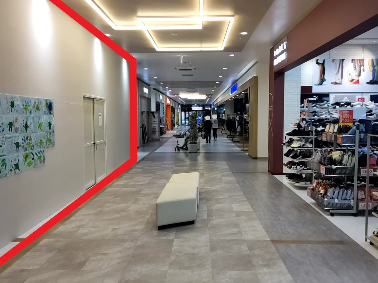 松原208:27.94坪 物販:(雑貨・衣料(メンズ・レディース・リユース)、靴、書籍、CD等、☆サービス:整骨・塾・ピラティス・リラク・スポーツ整体の図面・フロアマップ1