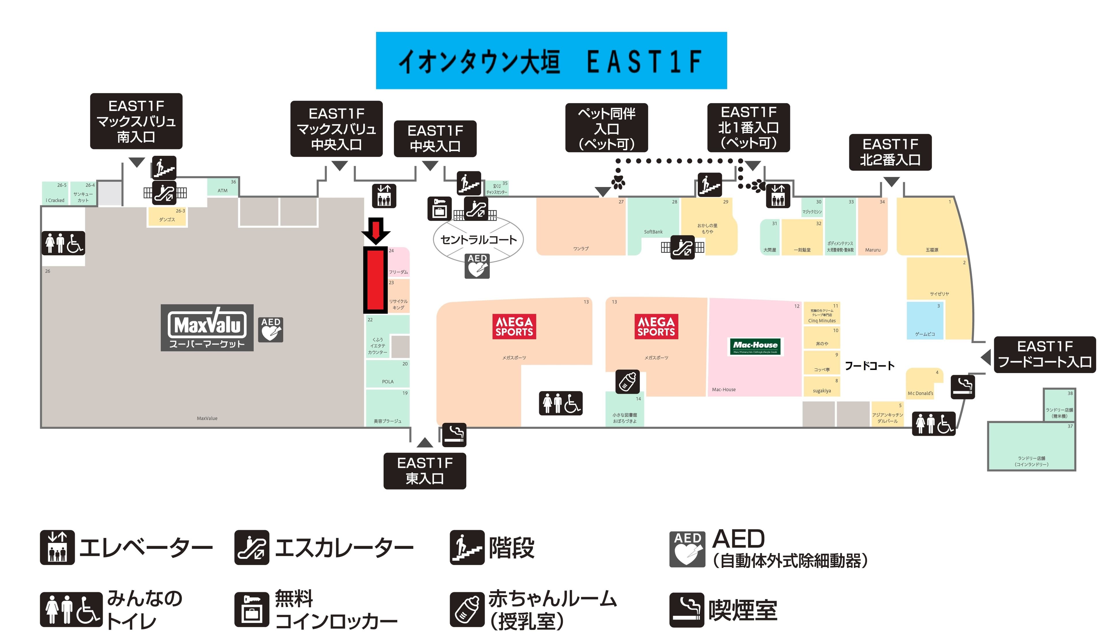大垣135:40.91坪 食品・食物販(精肉、青果、鮮魚、和菓子、洋菓子など)の図面・フロアマップ