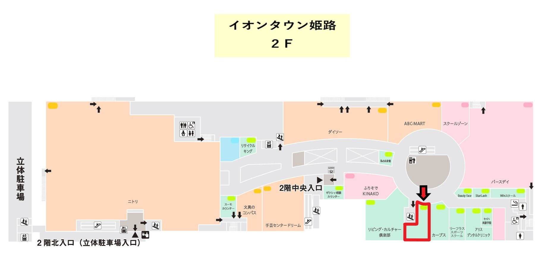 姫路211:37.13坪(サービス(ピラティス、ヨガ、ゴルフ教室など) 、物販(アパレルなど))の図面・フロアマップ