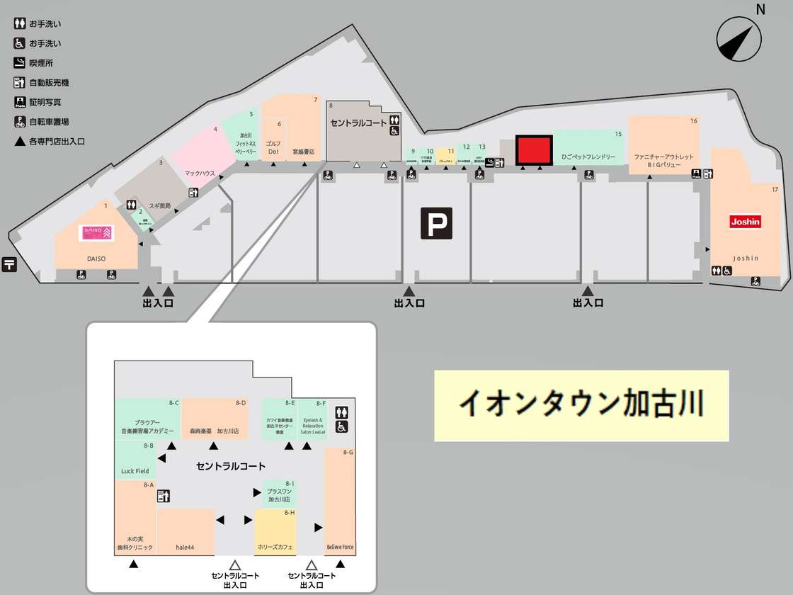 加古川G02/G03：120坪　物販　衣料（ファミリー衣料　実用衣料　ワークウエア　リサイクルショップ　生活雑貨）、食物販（お菓子・グロサリー）