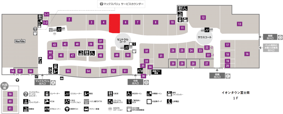 富士南104:51.32坪 物販(メンズ、レディース、キッズ等)の図面・フロアマップ