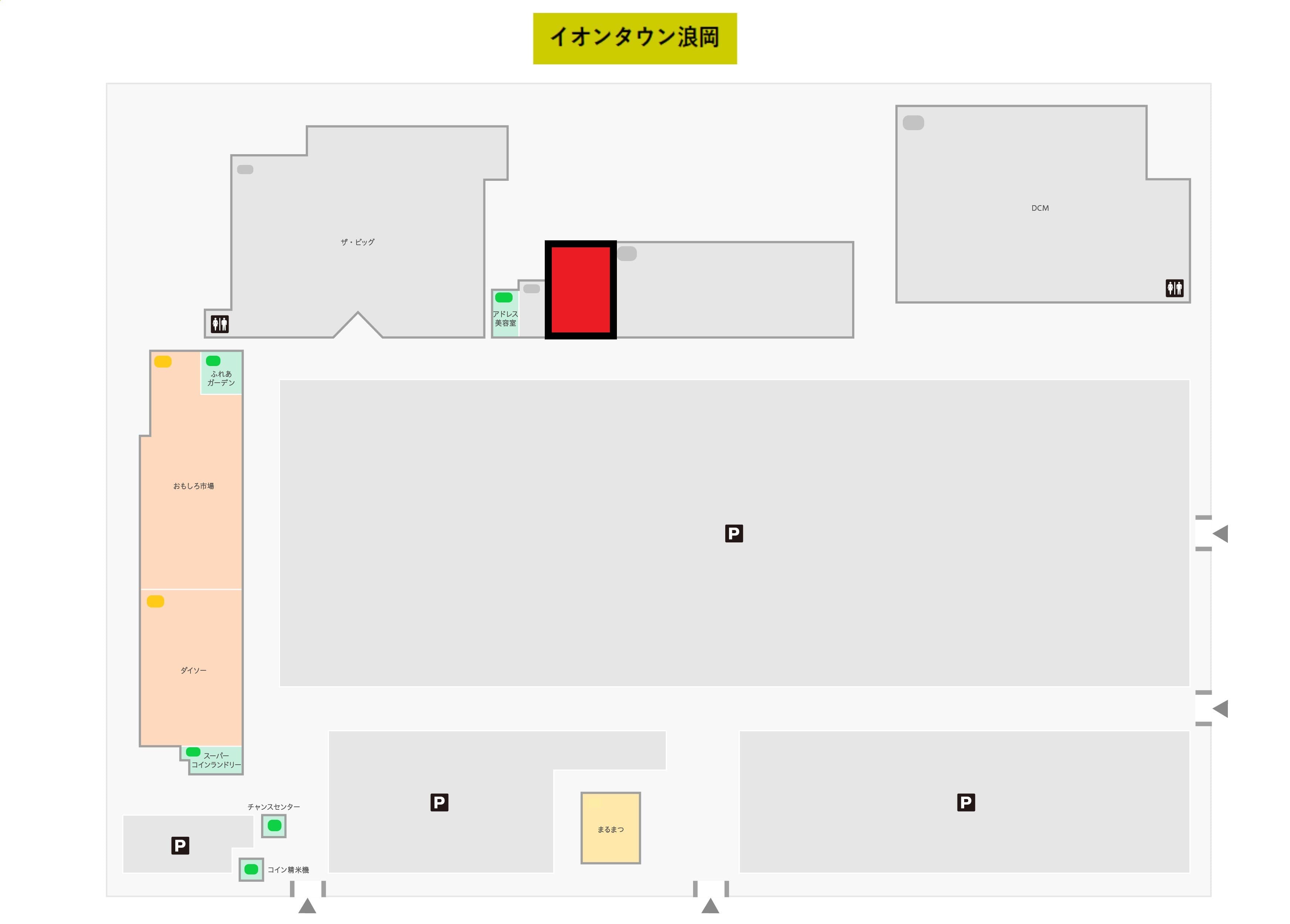 浪岡B-3:124.79 坪 サービス(アミューズメント、教室)、物販(靴、衣料)の図面・フロアマップ