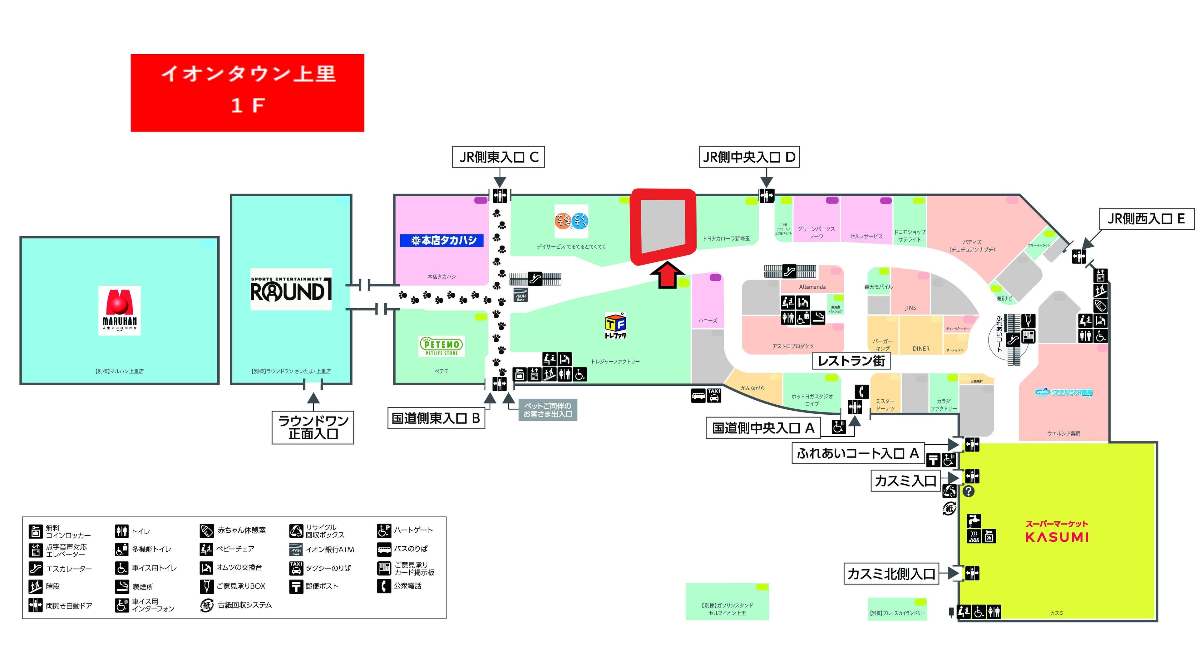 上里131:100.90坪 物販(ファッション、雑貨、キッズ等、その他応相談可)の図面・フロアマップ
