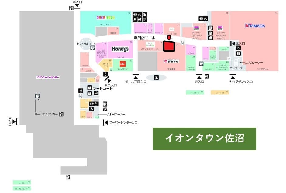 佐沼121:39.00坪 物販(アパレル・服飾雑貨等)の図面・フロアマップ