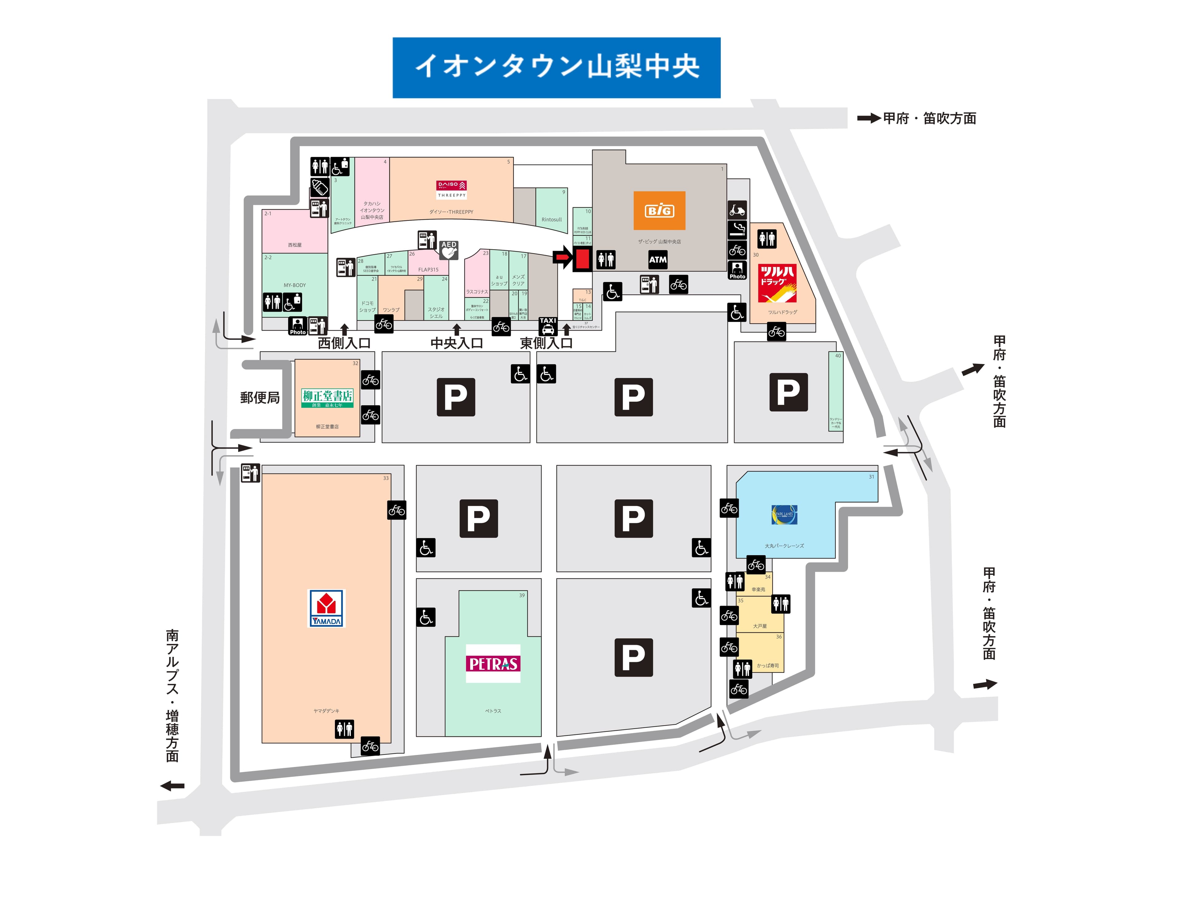 山梨中央111:44.42坪 飲食(カフェ、スイーツ等)の図面・フロアマップ