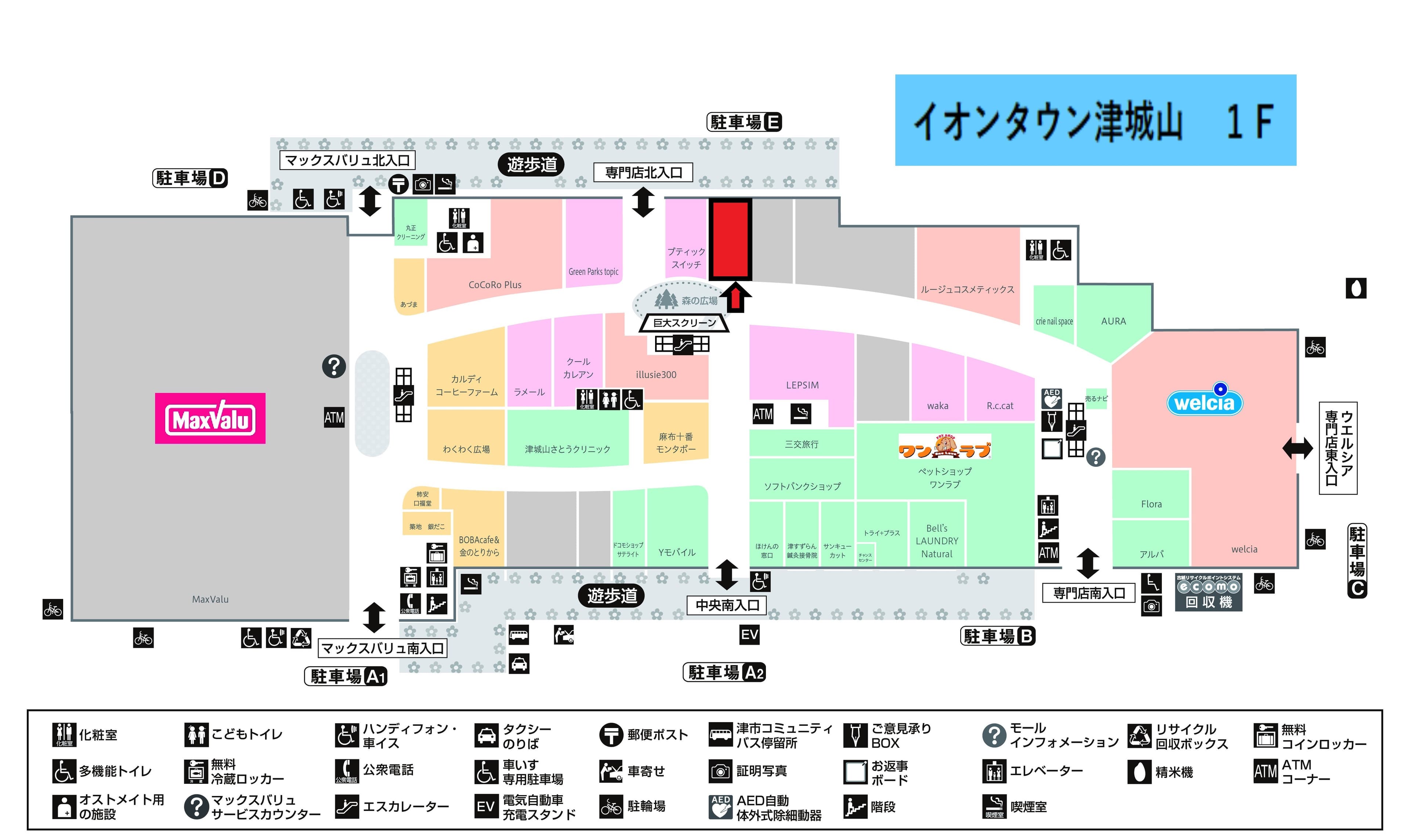 津城山109:40.52坪 物販(レディース等)の図面・フロアマップ