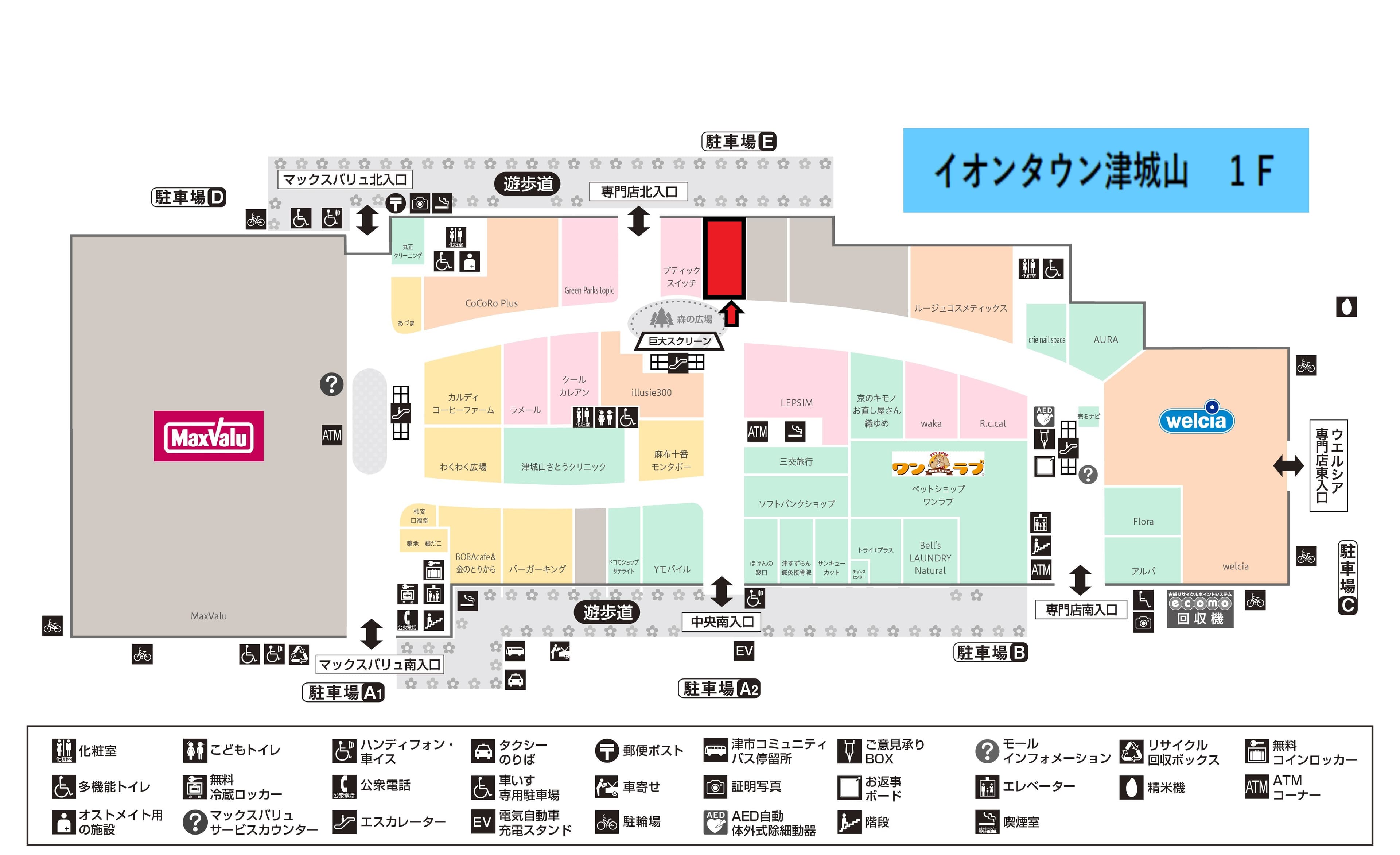 津城山109:40.52坪 物販(レディース等)の図面・フロアマップ