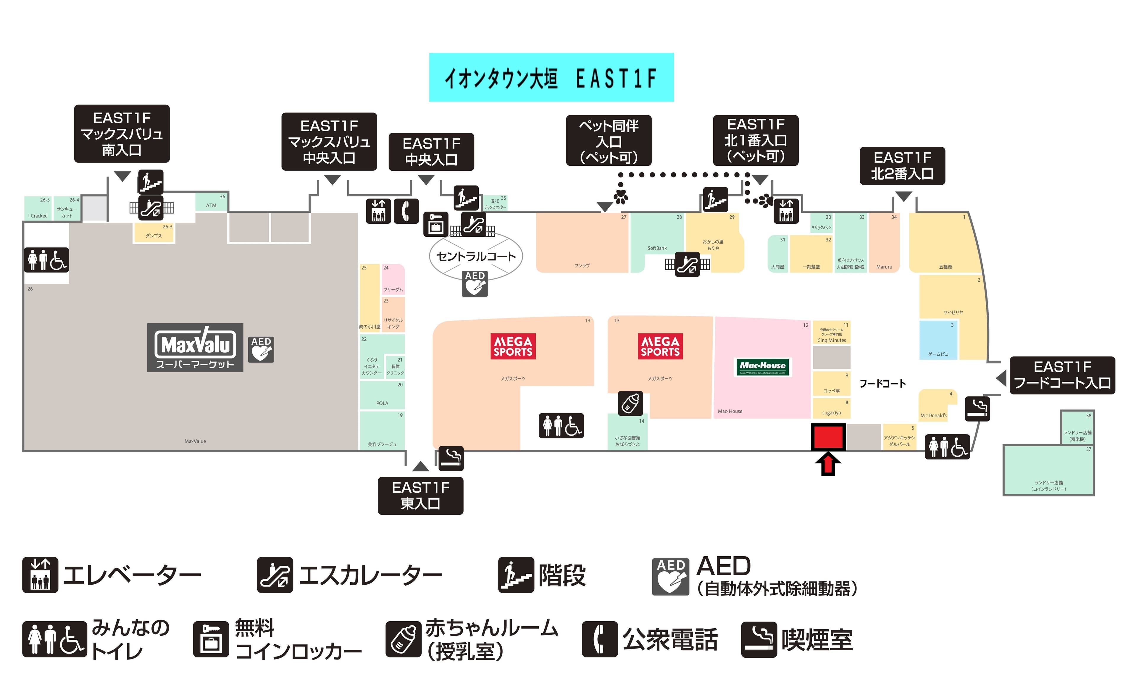 大垣112:12.37坪 飲食:フードコート(和食、洋食)の図面・フロアマップ