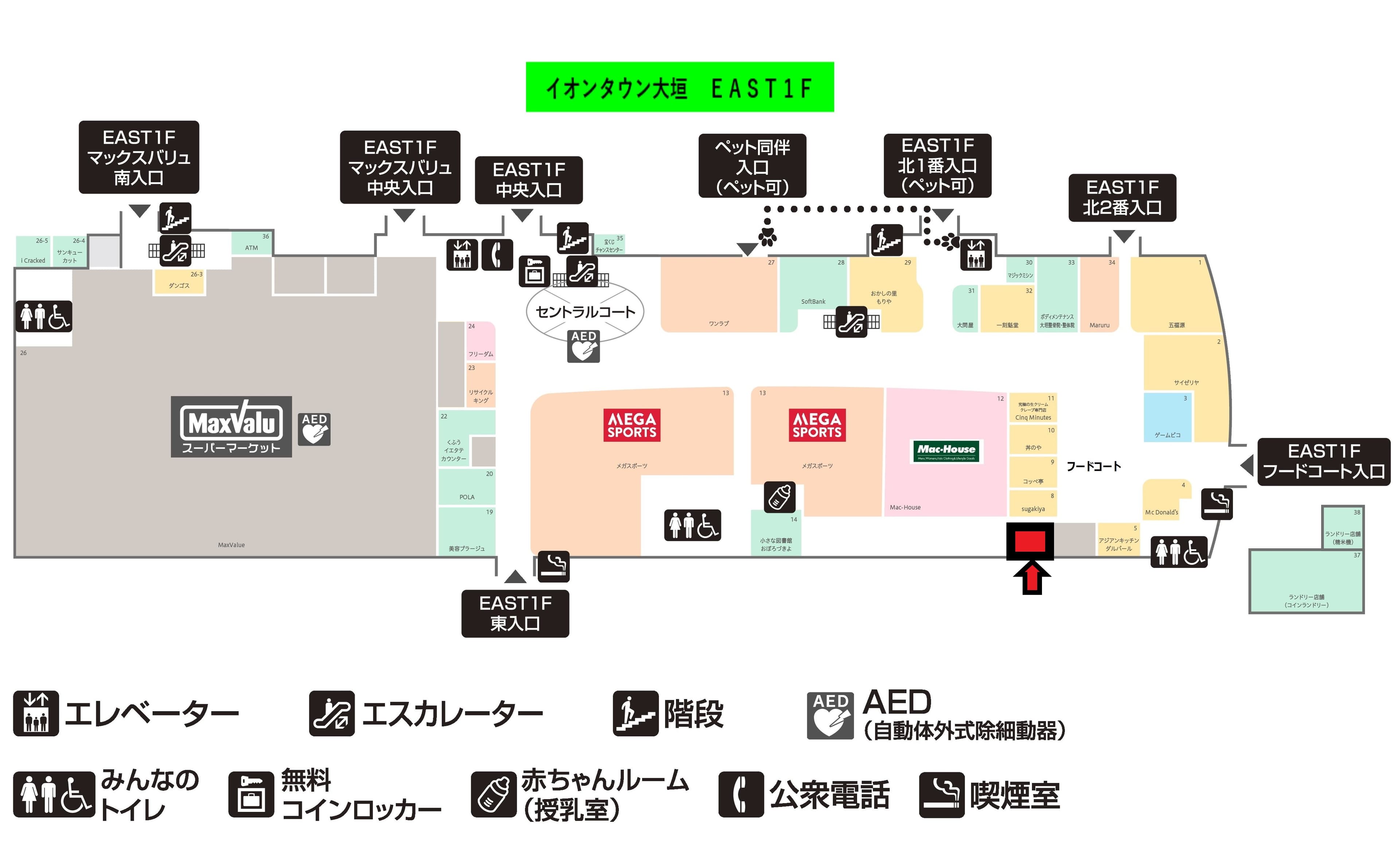 大垣112:12.37坪 飲食:フードコート(和食、洋食)の図面・フロアマップ