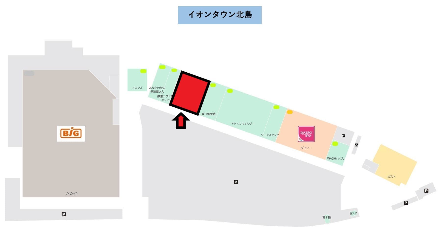 北島:89.20坪 物販(衣料・雑貨・スポーツ・本など)、サービス(塾・クリニックなど)、飲食(カフェなど)の図面・フロアマップ