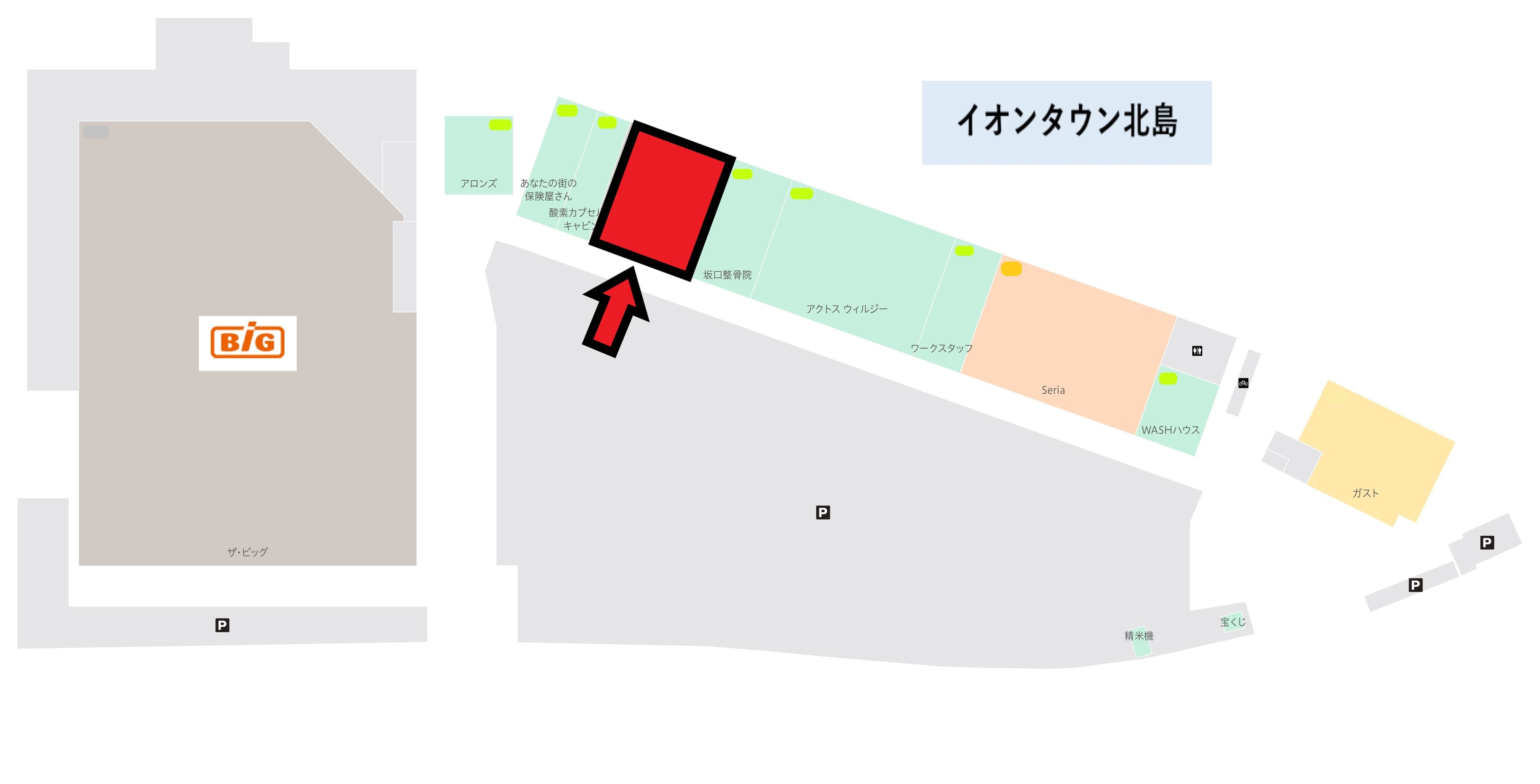 北島:89.20坪 物販(衣料・雑貨・スポーツ・本など)、サービス(塾・クリニックなど)、飲食(カフェなど)の図面・フロアマップ