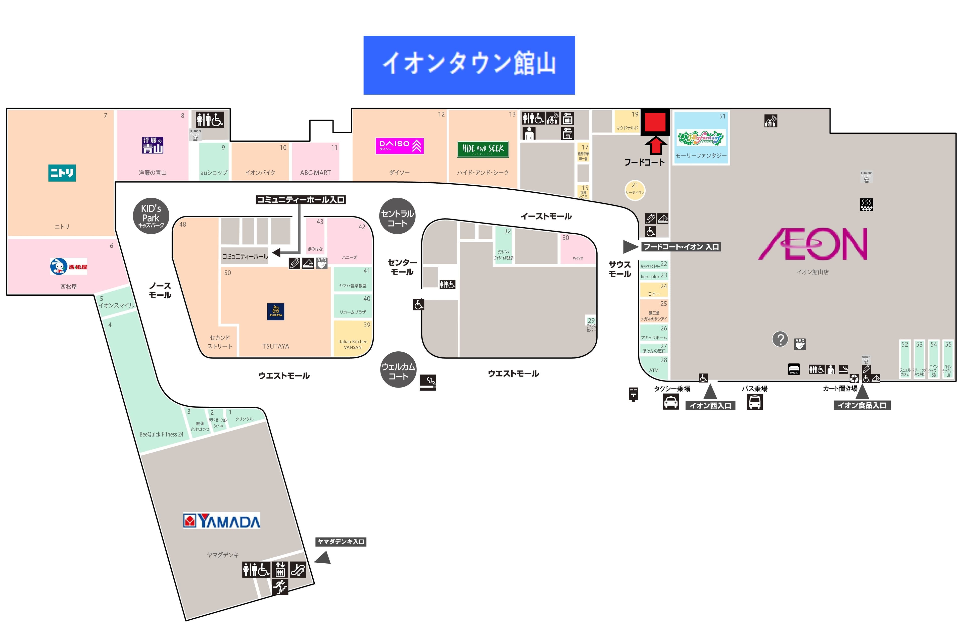 館山113:14.58坪 飲食:フードコート(洋食、和食、丼物、クレープ・・)2
