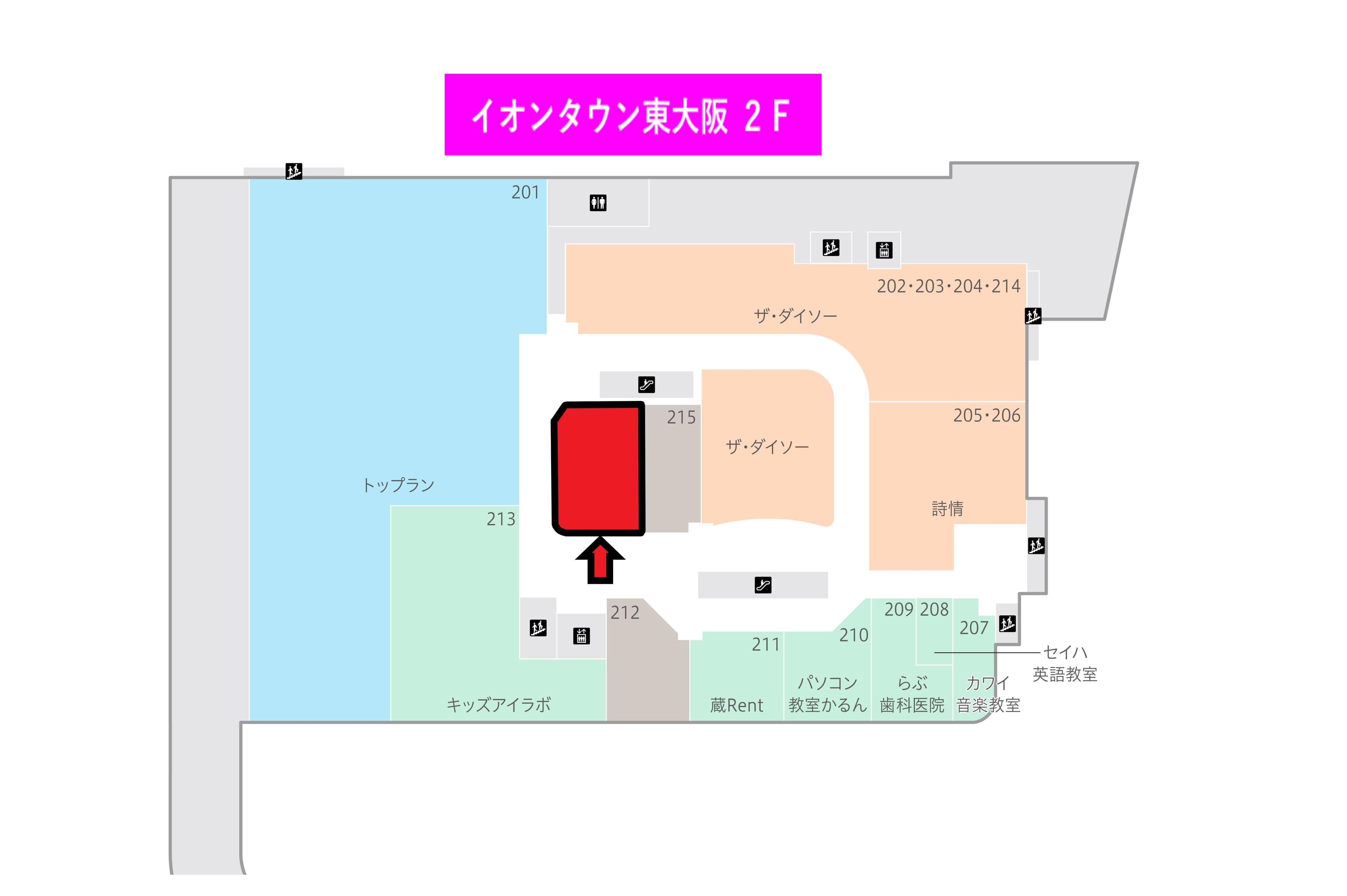 東大阪216:45.13坪 物販(靴、衣料(メンズ、レディース、キッズ)、携帯・・・)の図面・フロアマップ