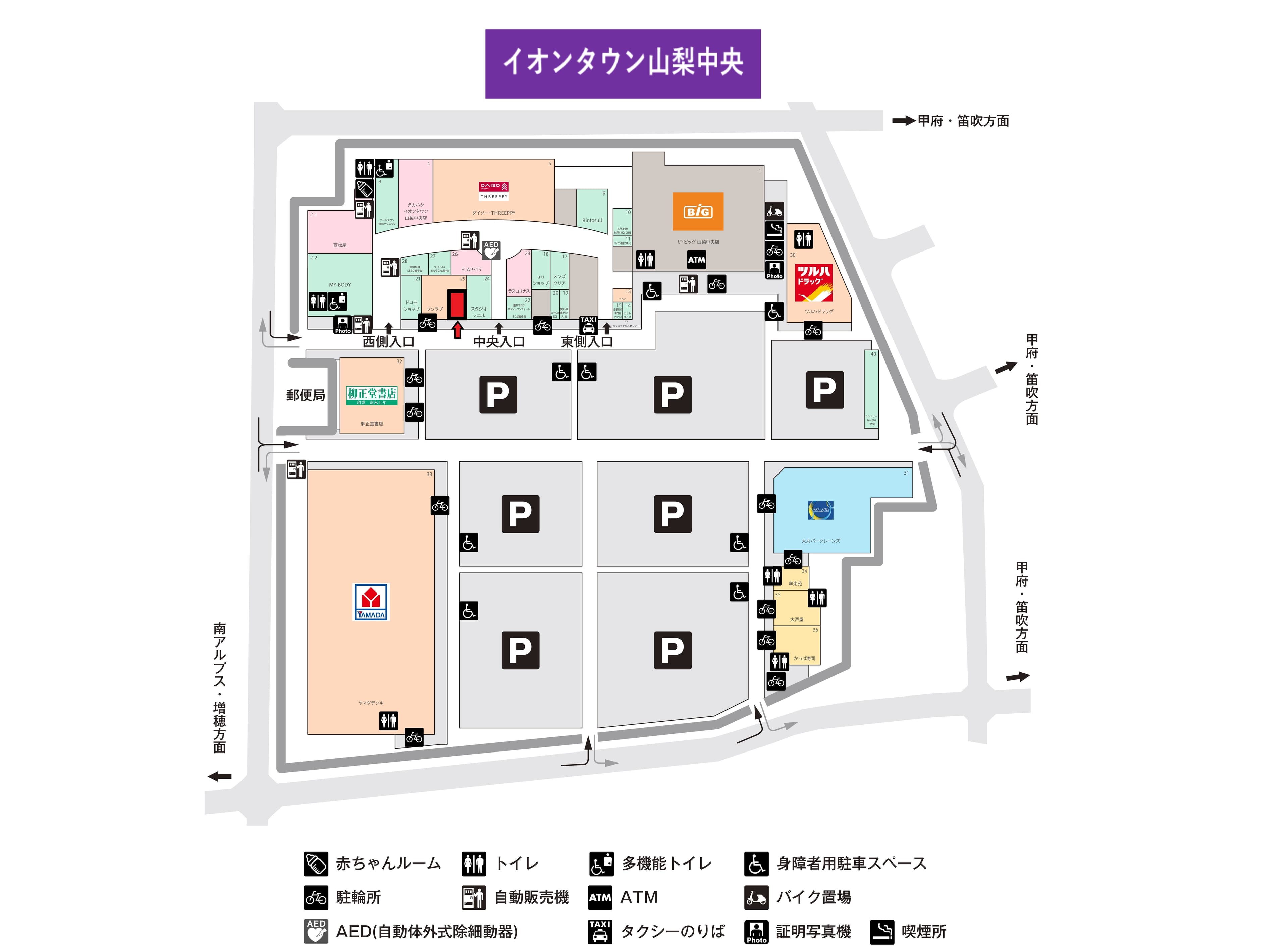 山梨中央124:30.08坪 サービス(美容室)の図面・フロアマップ
