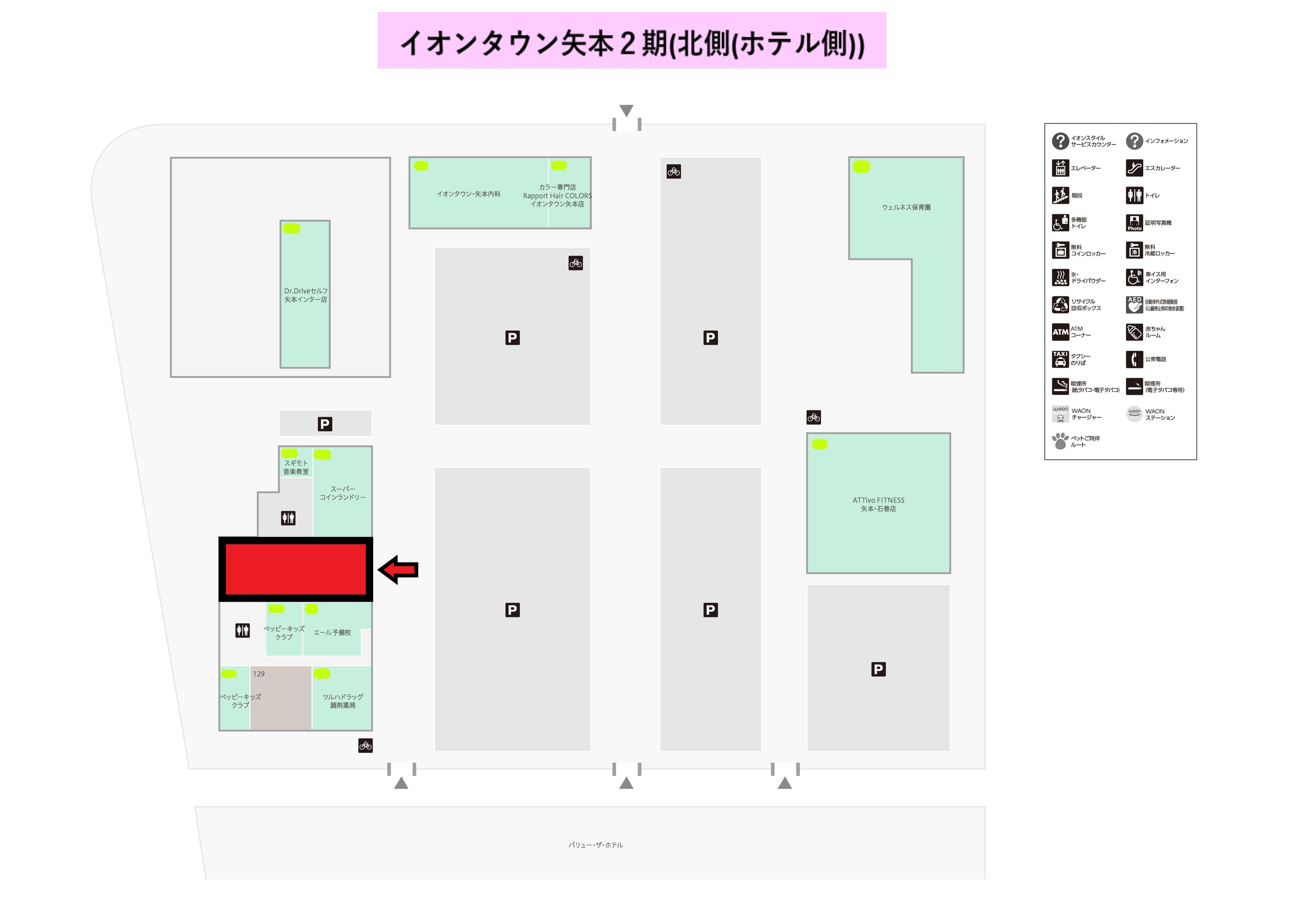 矢本Ⅱ期C棟:100.03坪 サービス(教室、事務所等)、物販の図面・フロアマップ