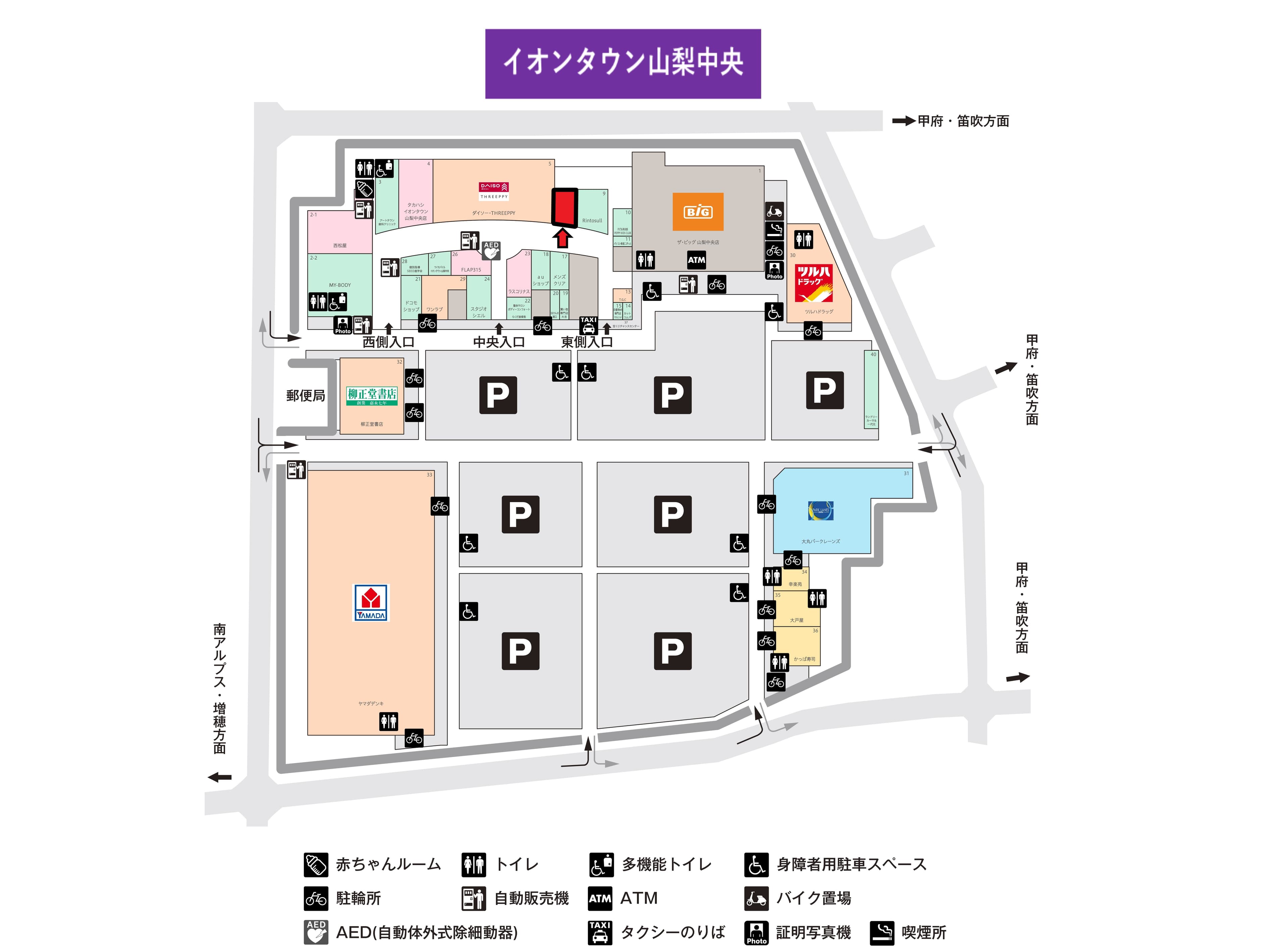 山梨中央107:56.87坪 物販(アパレル、雑貨)、サービス(エステ、教室)の図面・フロアマップ