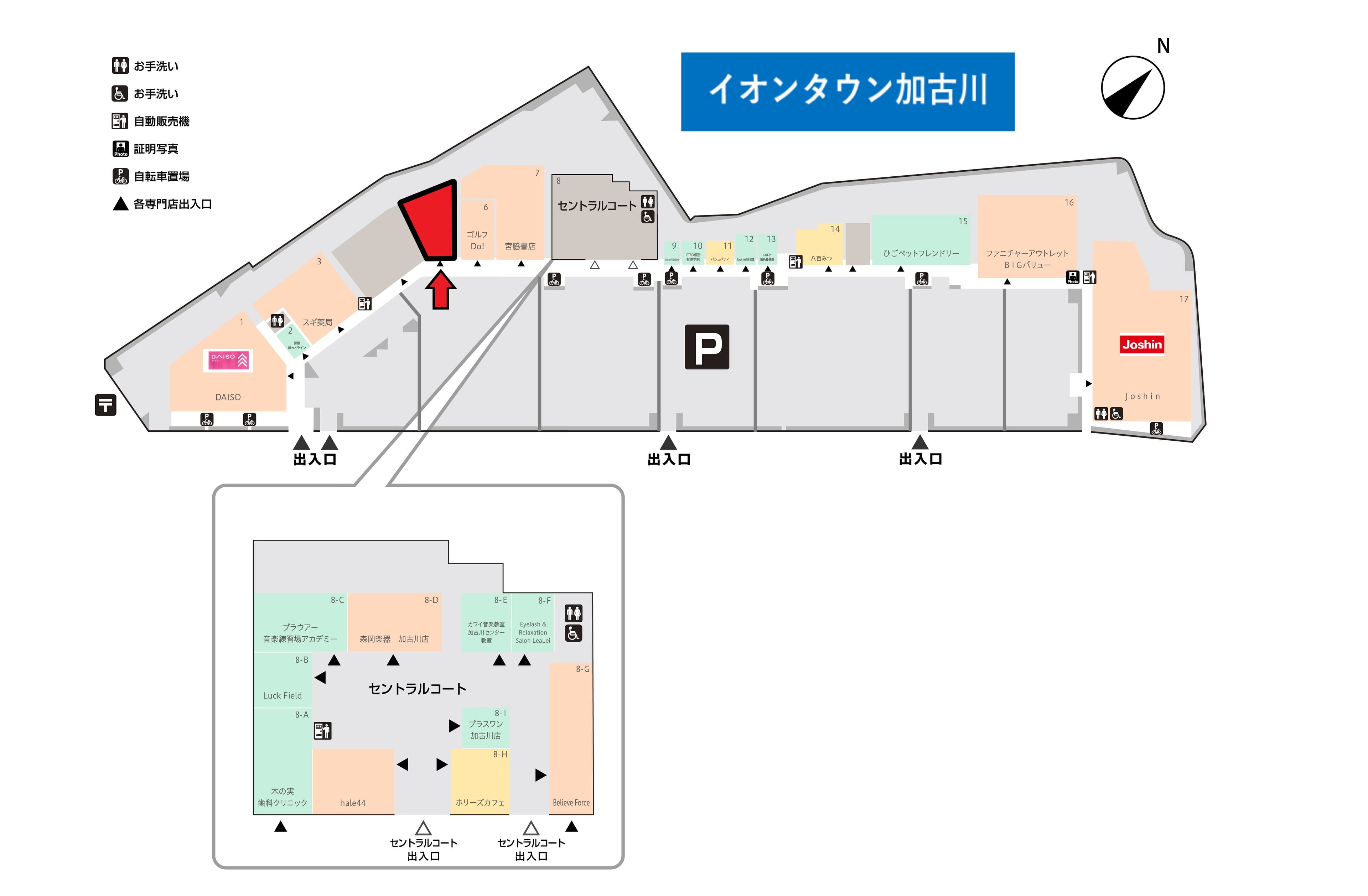 加古川C02:140.06坪 サービス(フィットネス)の図面・フロアマップ