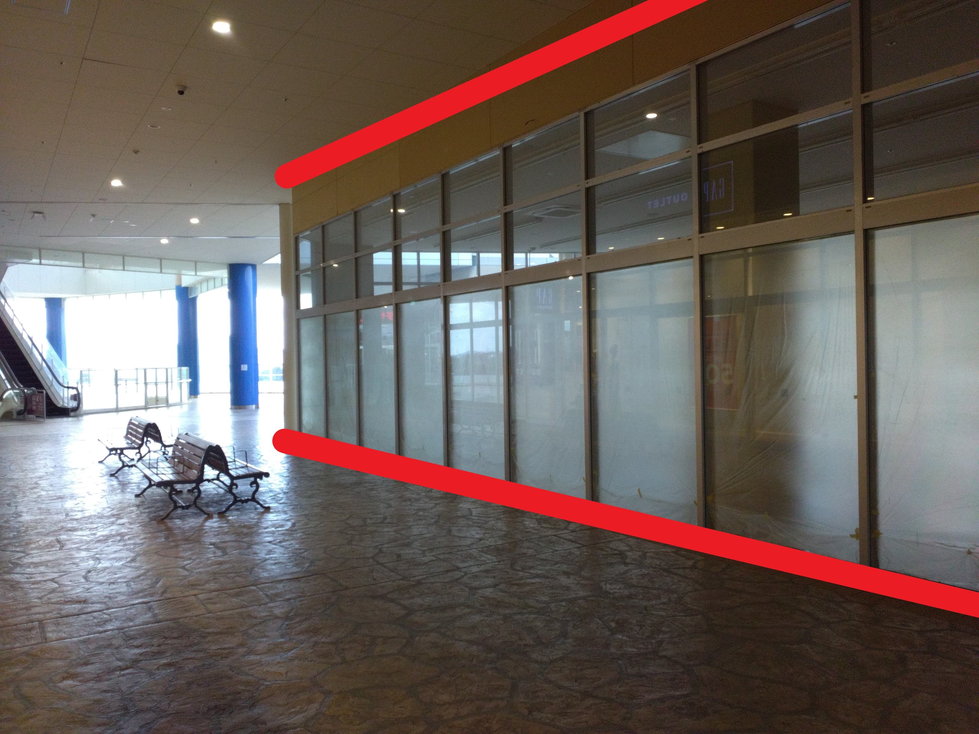 防府218:91.84坪 物販:衣料(メンズ・レディース・キッズ)、雑貨、ホビー、トレカなどの図面・フロアマップ1