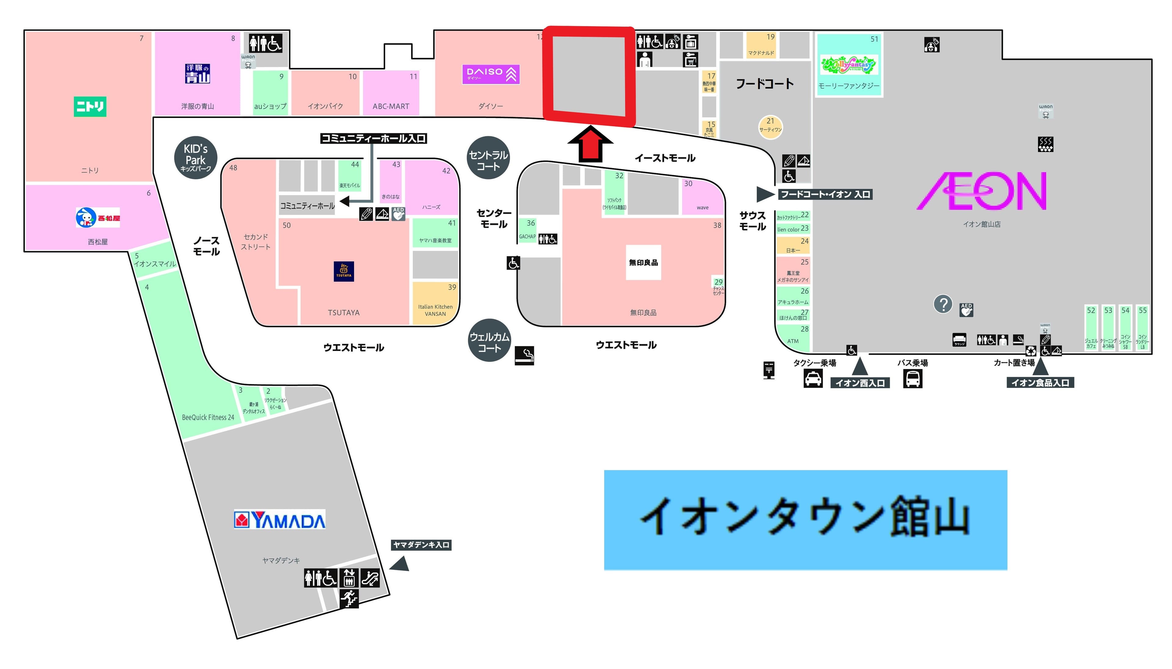 館山107:165.66坪 物販(衣料、スポーツ、ペット等)、 飲食(カフェ等)の図面・フロアマップ