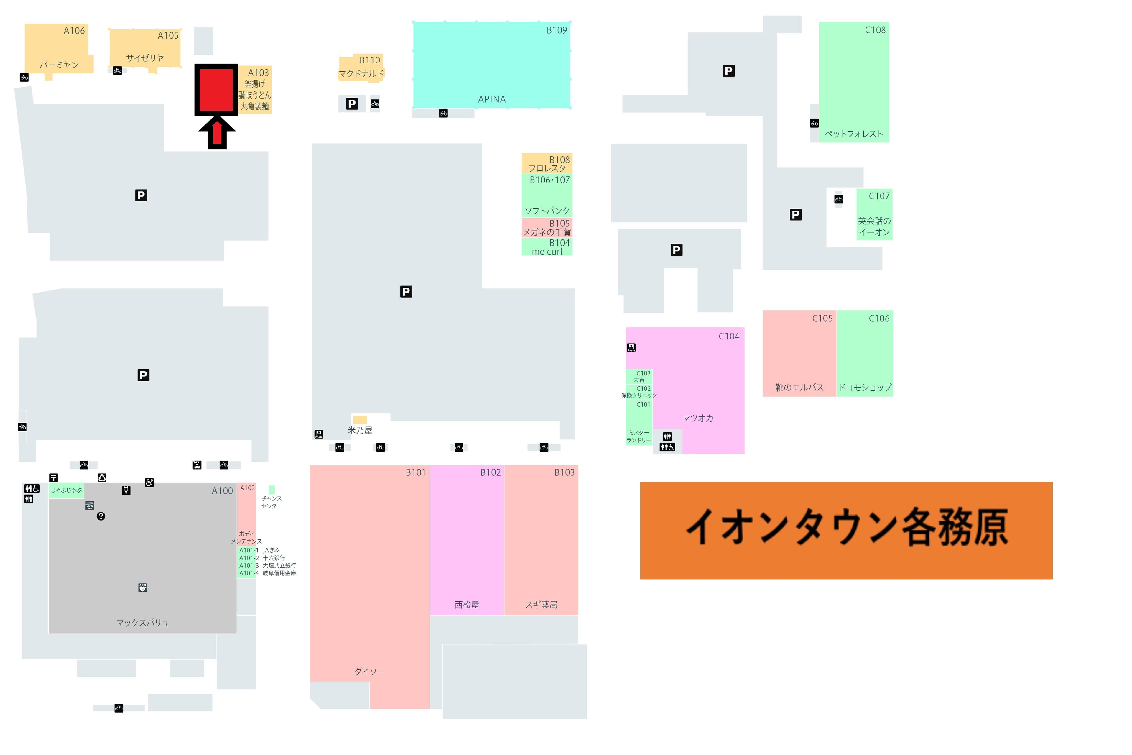 各務原:飲食ゾーン50.12坪 飲食(焼肉、そば、和食、丼ぶり、ラーメン)の図面・フロアマップ