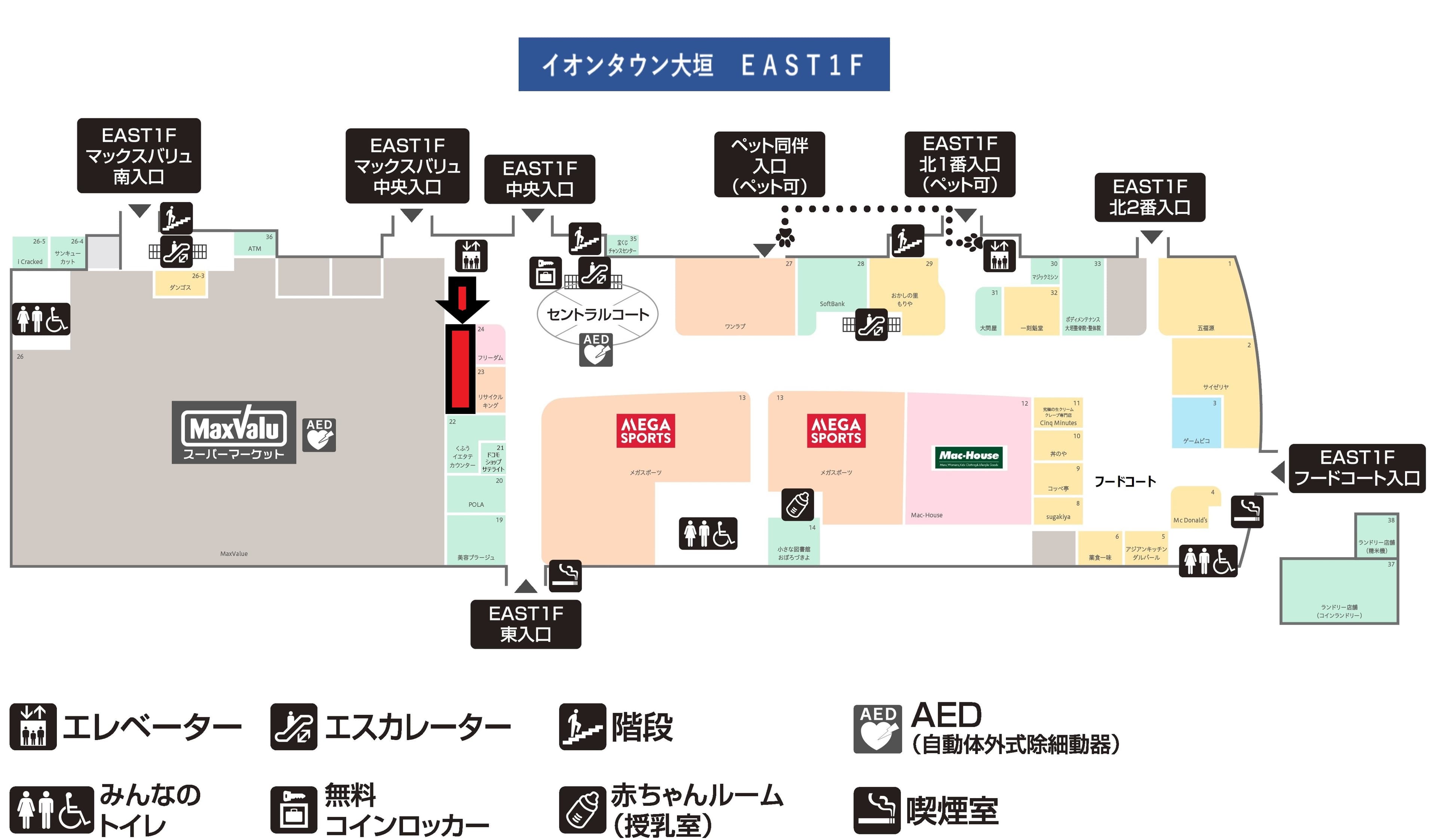 大垣135:40.91坪 食品・食物販(精肉、青果、鮮魚、和菓子、洋菓子など)の図面・フロアマップ